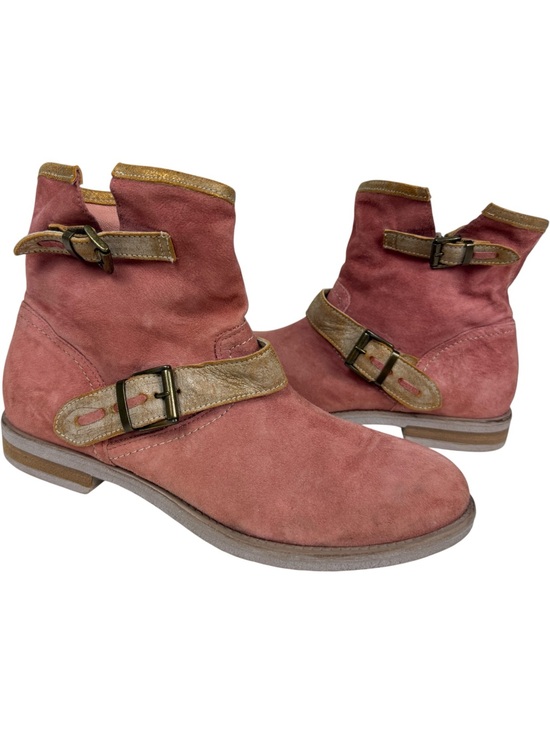 Sundance Shoes - Sundance Suede Pink Salmon Zip Ankle Boots